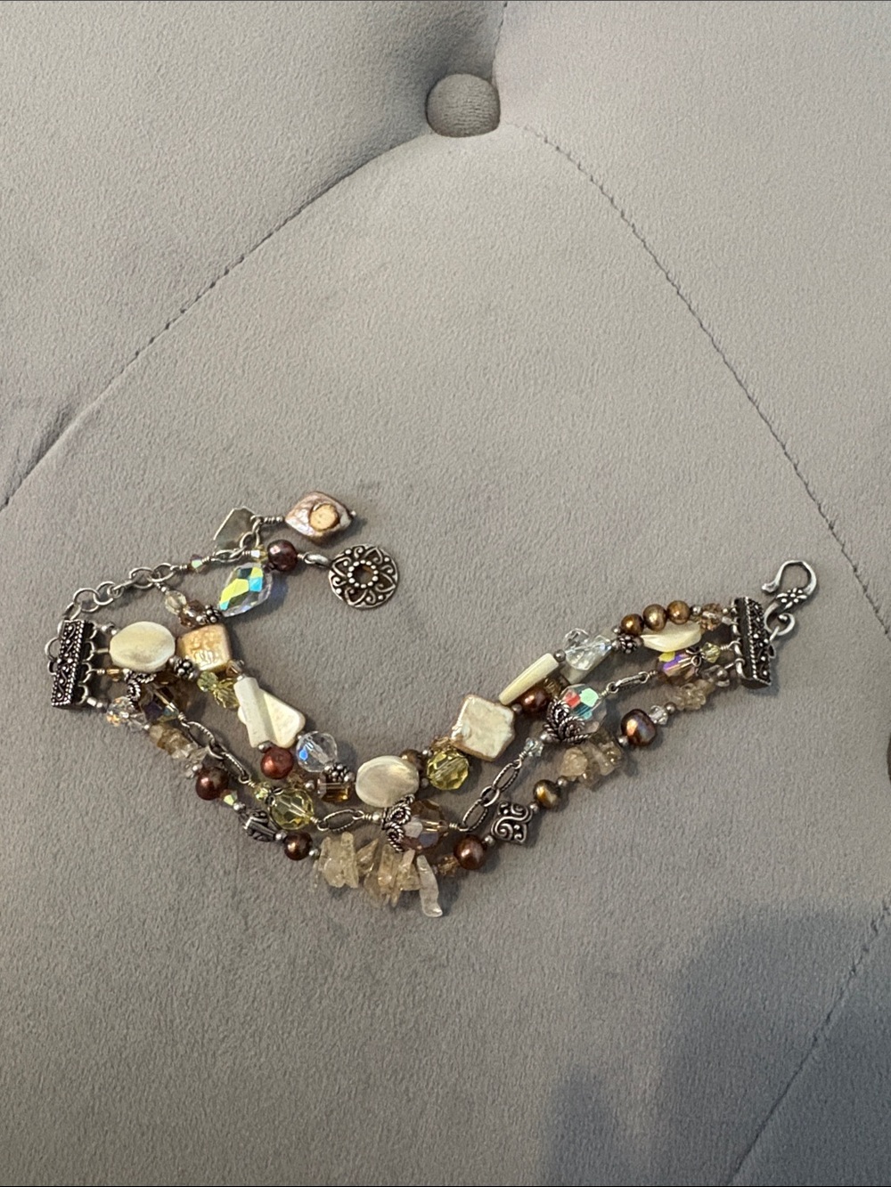 Vintage Très Jolie 925 Sterling Silver Triple-Strand Bracelet